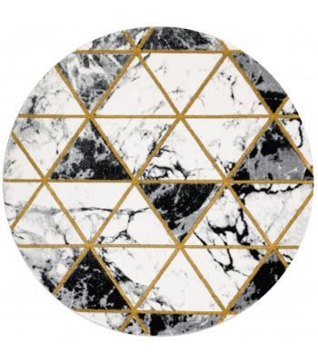 Dywan Ekskluzywny Emerald Koło 1020 Triangle Czarny-Złoty